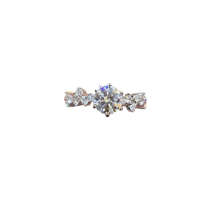 Moissanite Ring for Women, Round Cut Promise Engagement Ring, Polished 0.8ct/1ct – view 5