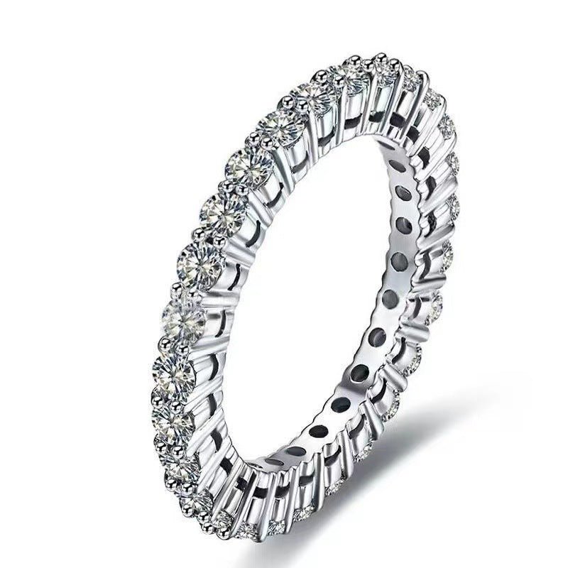 Moissanite Full Eternity Ring for Women, Polished Wedding Band – view 5