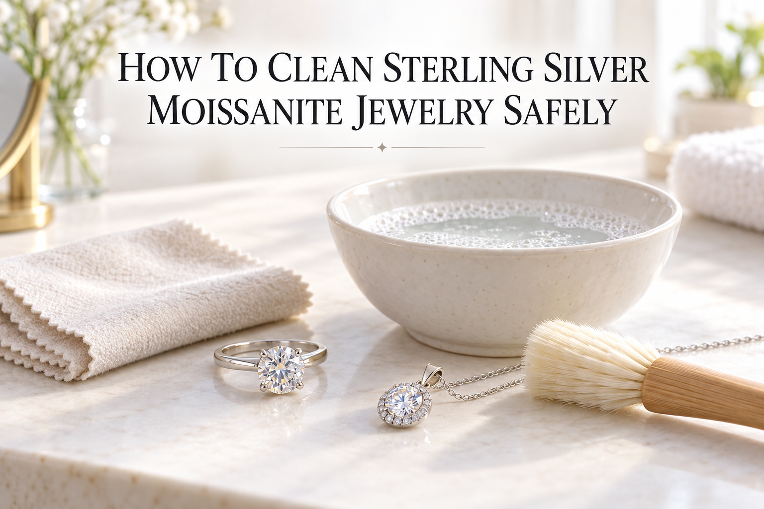 How to Clean Sterling Silver Moissanite Jewelry Safely