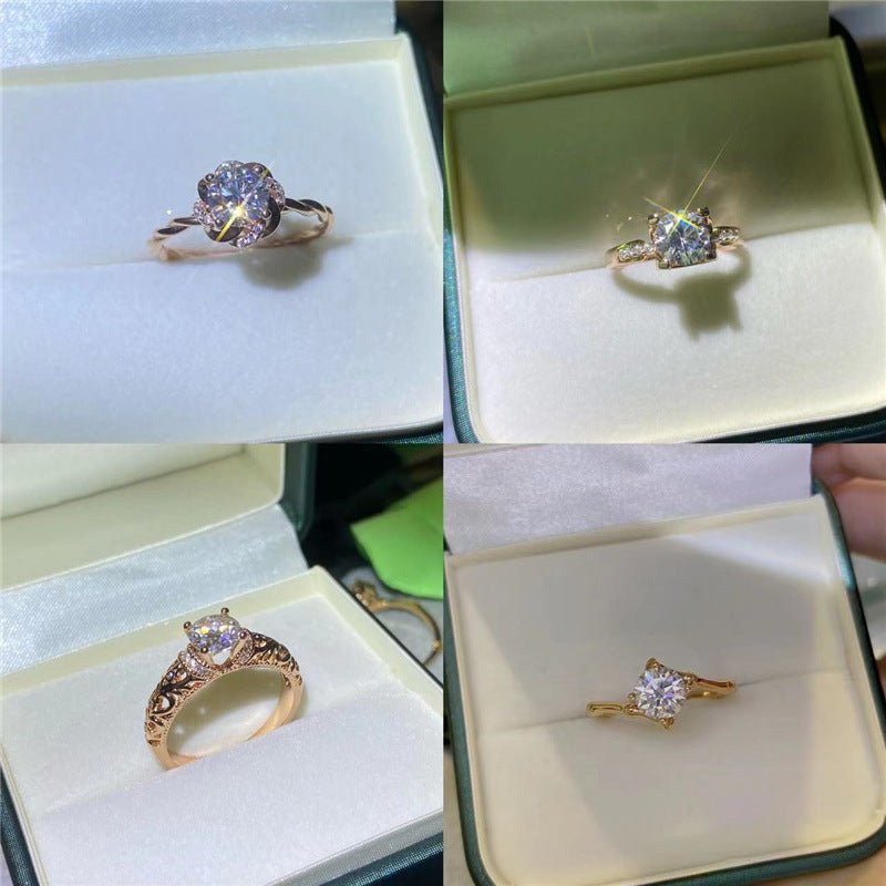 Moissanite Floral Solitaire Ring for Women, Rose Bloom Twist Engagement Style Ring, Sizes 8-19 – view 11