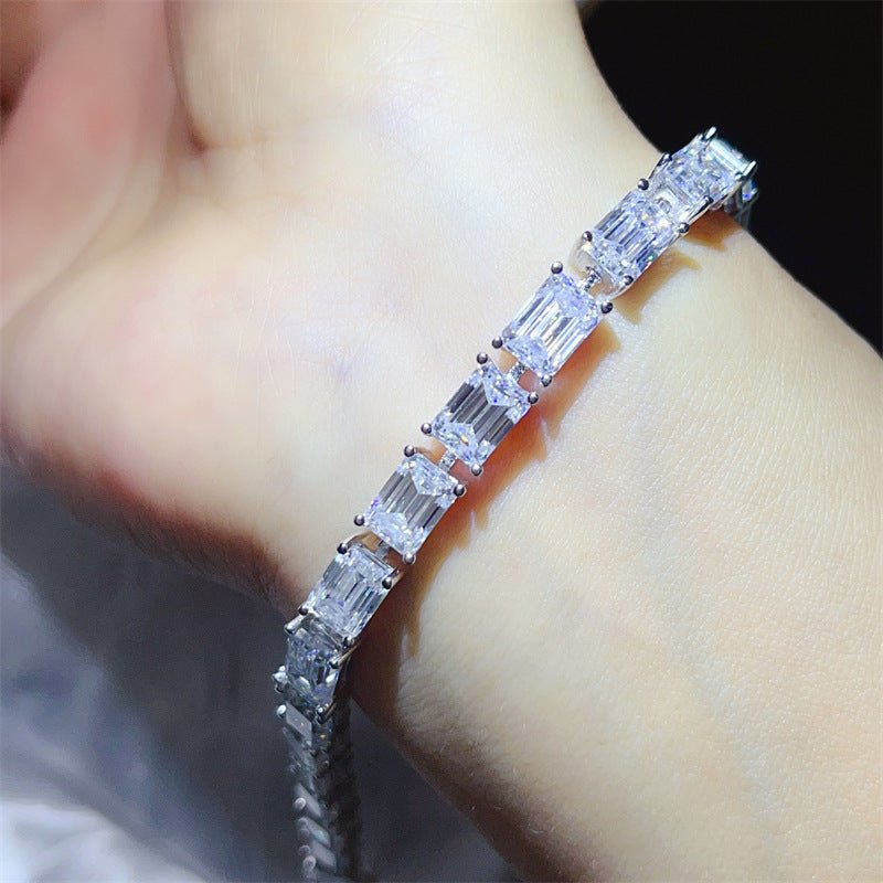 Emerald-Cut Moissanite Tennis Bracelet – image 7