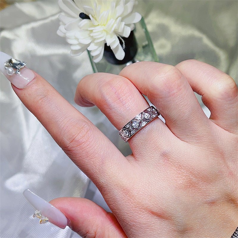 Moissanite Ring for Women, White-Tone U Shape Band Ring, Stackable Promise Ring in 2 Styles – view 6