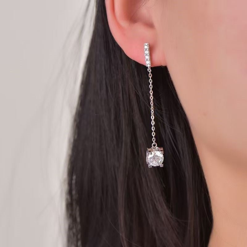 Moissanite Snowflake Drop Earrings – image 7