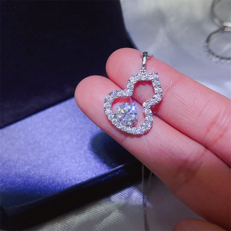 925 Silver Moissanite Gourd Pendant Necklace for Women – view 6
