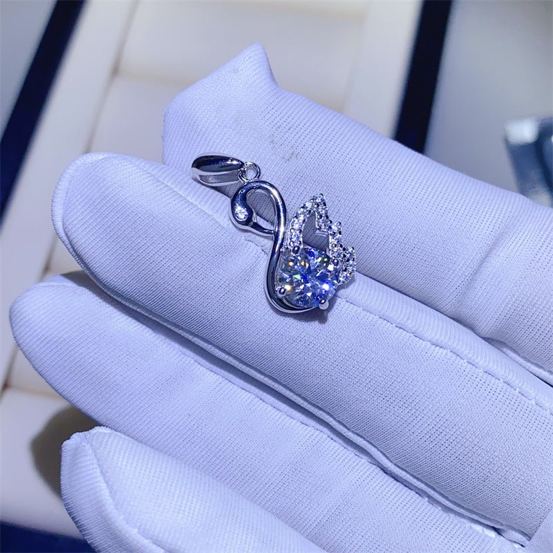 Moissanite Ring & Pendant Collection – U Shape Halo Ring, Swan, Clover and Solitaire Pendant Styles – view 9