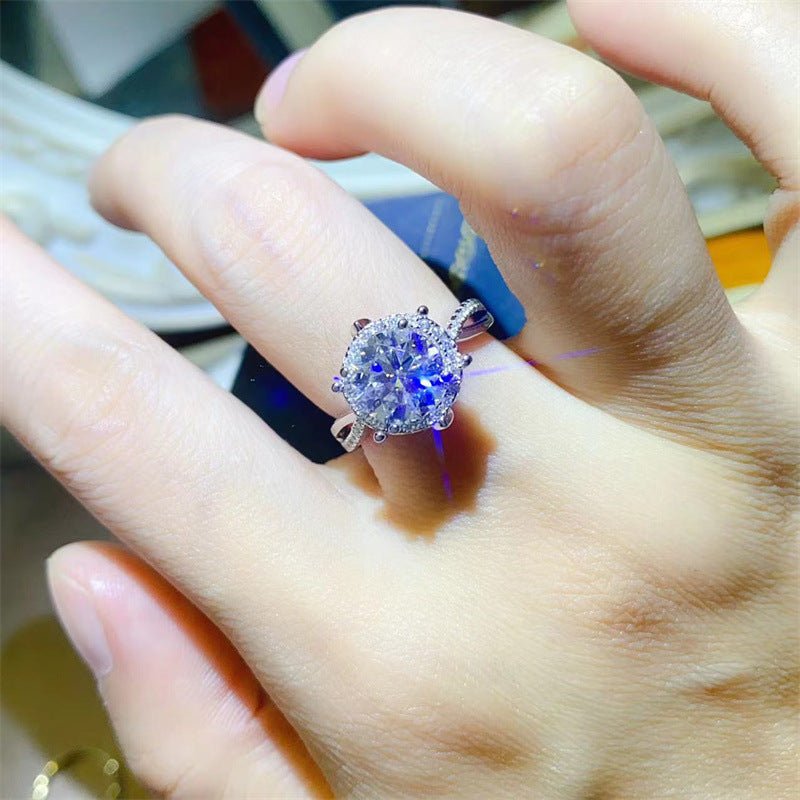 Floral Moissanite Halo Ring — view 6