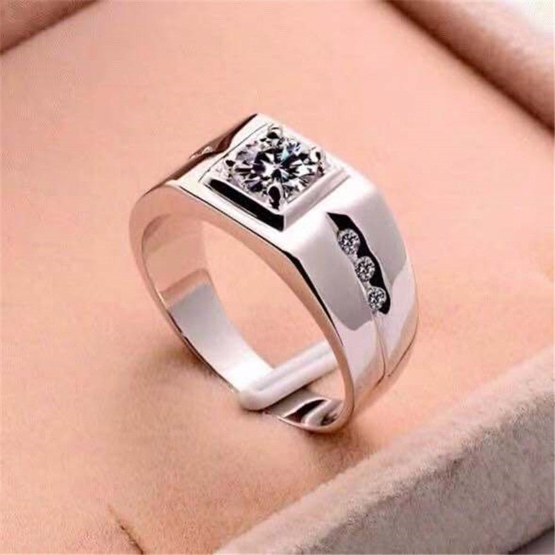 Men’s Square Moissanite Solitaire Ring – image 6