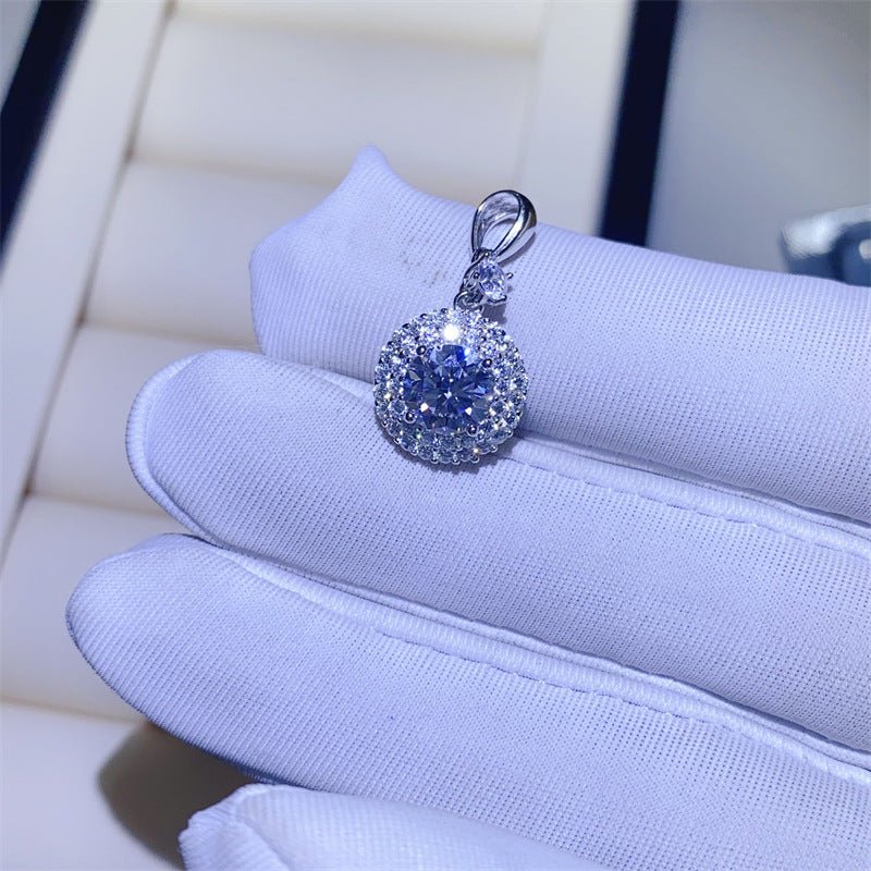 Moissanite Ring & Pendant Collection – U Shape Halo Ring, Swan, Clover and Solitaire Pendant Styles – view 6