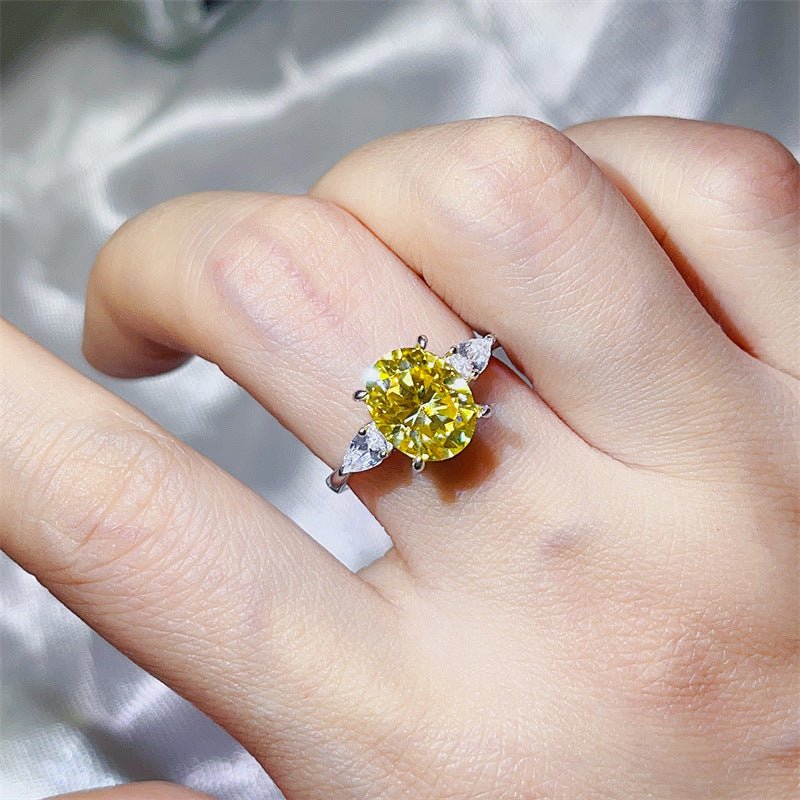 3 Carat Oval Moissanite Ring for Women with Pear Accent Stones – view 10