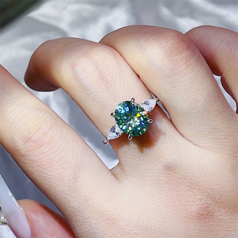 3 Carat Oval Moissanite Ring for Women with Pear Accent Stones – view 11