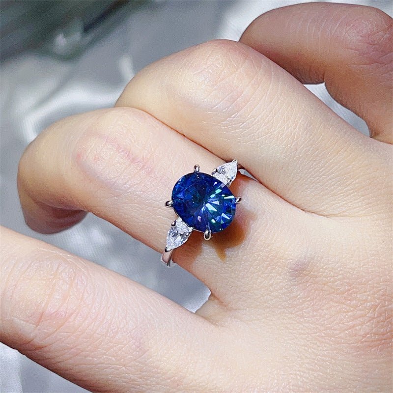 3 Carat Oval Moissanite Ring for Women with Pear Accent Stones – view 6