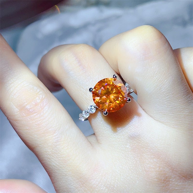 Moissanite Ring for Women, 3 Carat & 5 Carat Round Solitaire Halo Style Engagement Ring – view 6