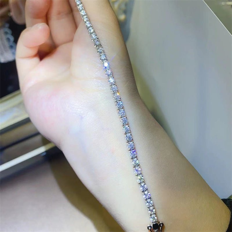 VVS1 Moissanite Tennis Bracelet for Women, Full Stone 3mm Bracelet 15-19cm – view 7