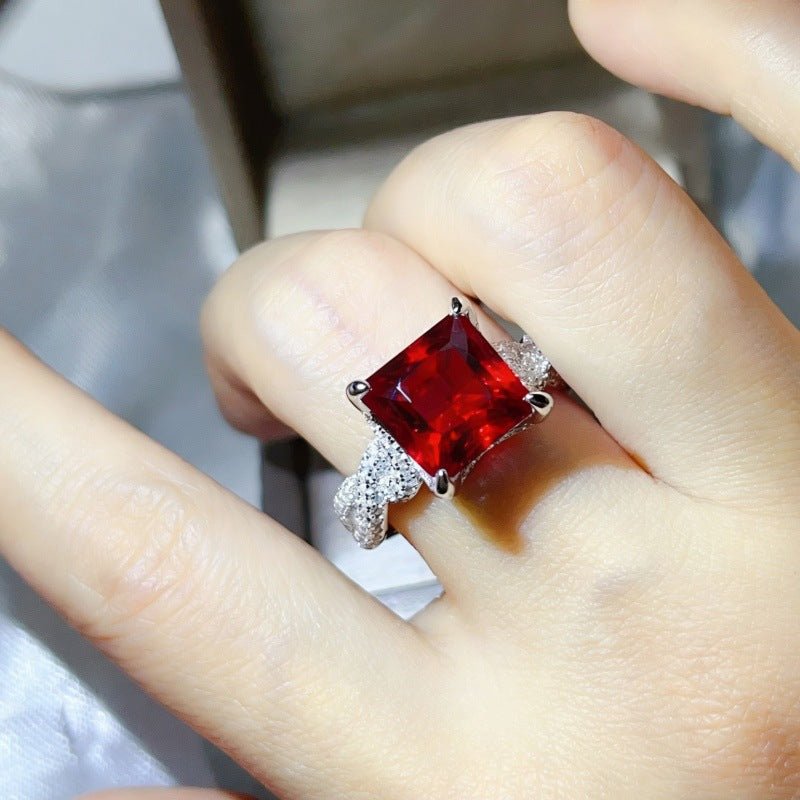 5 Carat Princess Cut Moissanite Ring for Women, Geometric Square Engagement Ring – view 7