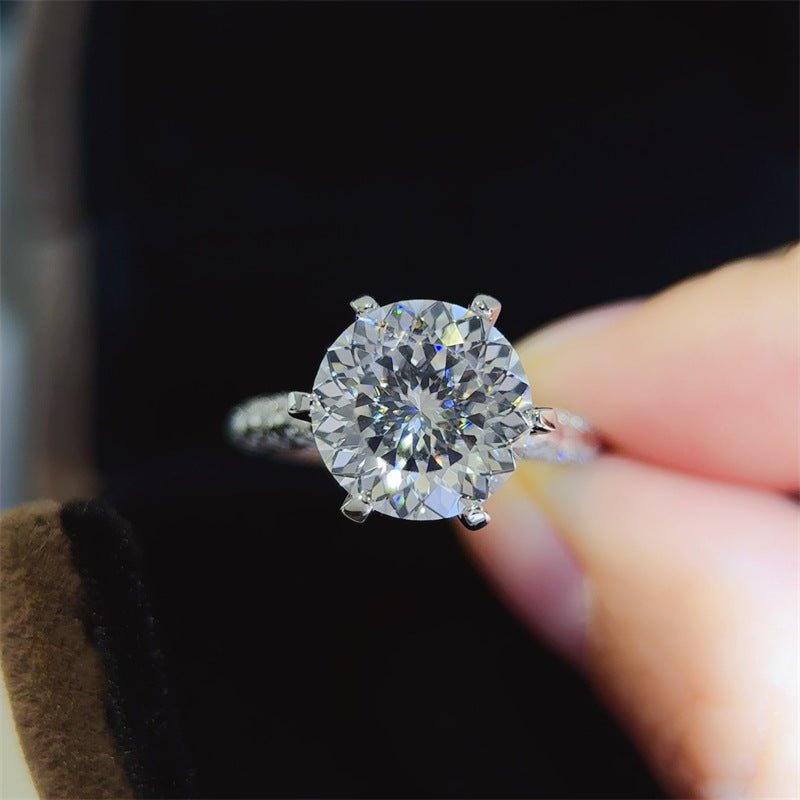 5 Carat Moissanite Ring for Women, Round Solitaire Six-Prong Engagement Ring – view 6