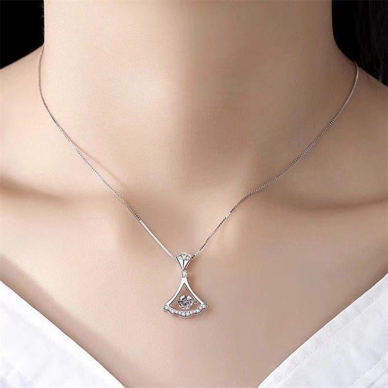 Moissanite Fan Pendant Necklace – image 5