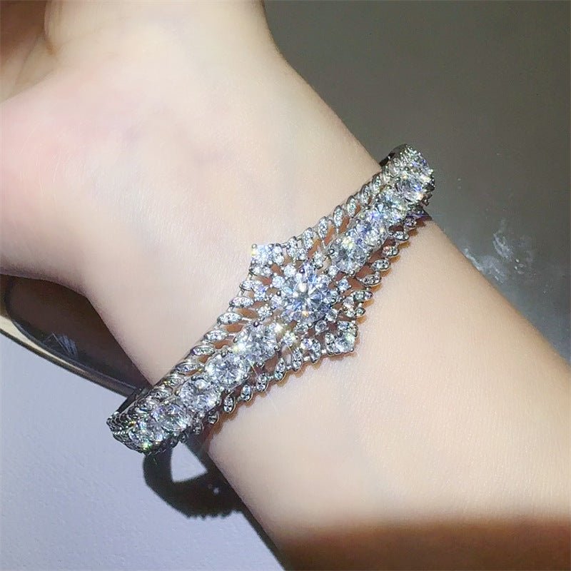 6 Carat Floral Moissanite Tennis Bracelet – image 6