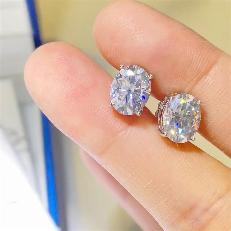 Oval Moissanite Ring, Stud Earrings & Pendant Jewelry Collection – view 6