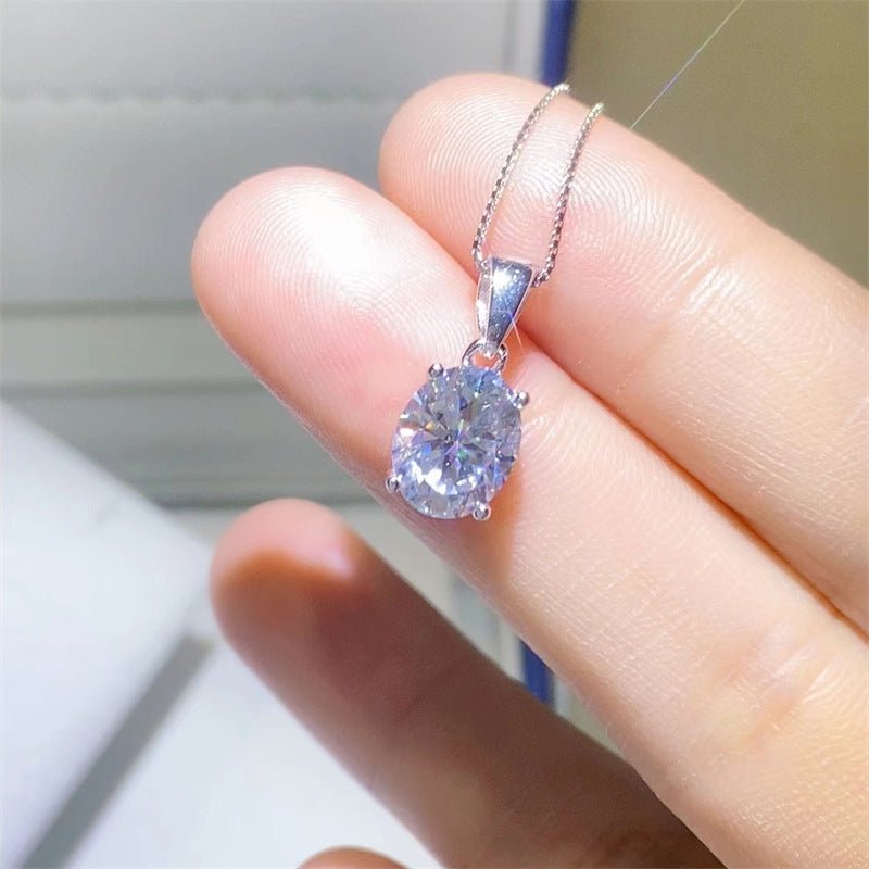 Oval Moissanite Ring, Stud Earrings & Pendant Jewelry Collection – view 7