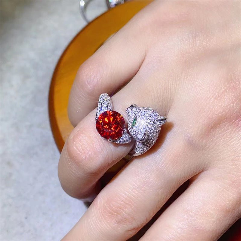 2 Carat Moissanite Ring for Women, Round Stone Pavé Ring, Engagement Promise Wedding Ring, Color Stone Statement Ring – view 9
