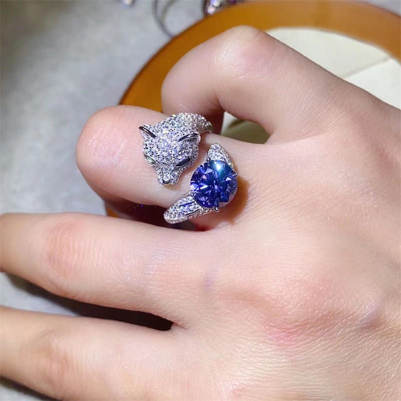 2 Carat Moissanite Ring for Women, Round Stone Pavé Ring, Engagement Promise Wedding Ring, Color Stone Statement Ring – view 6