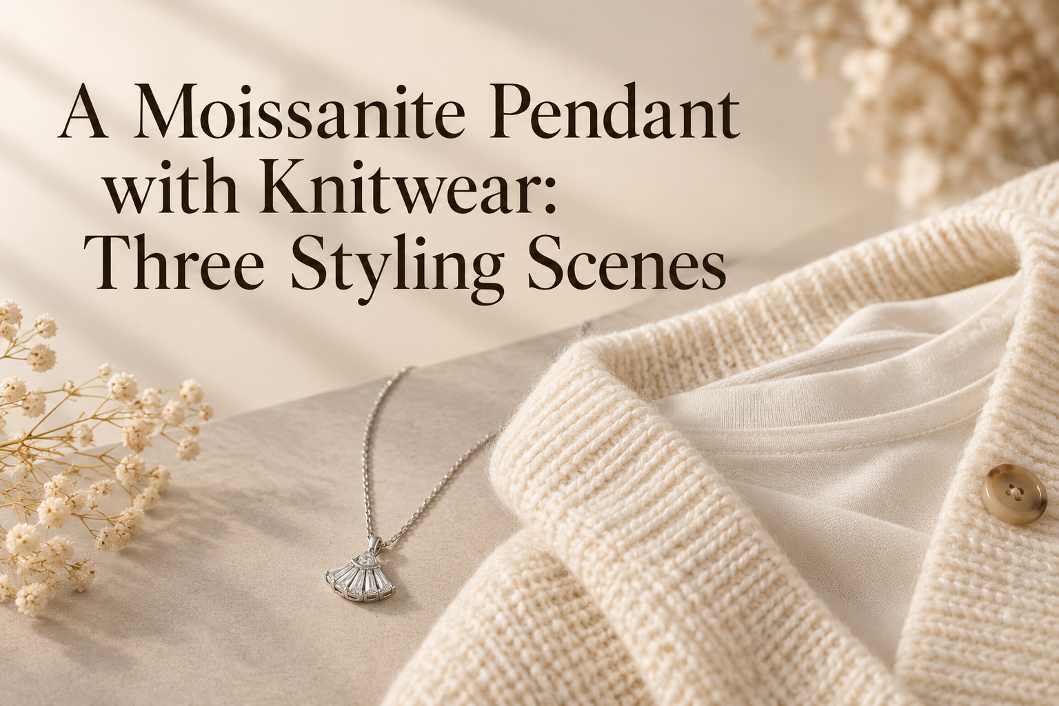 A Moissanite Pendant with Knitwear: Three Styling Scenes