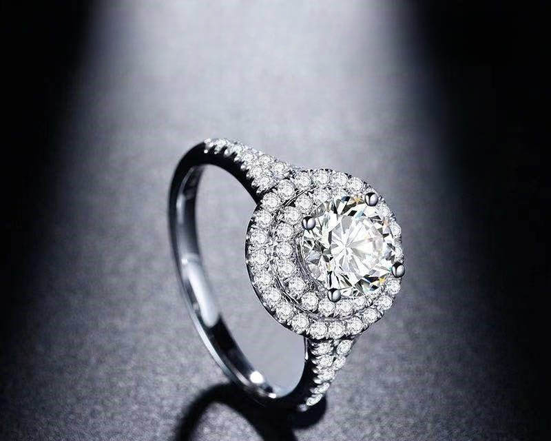 Fashion Round Floral Moissanite Ring For Women And Men