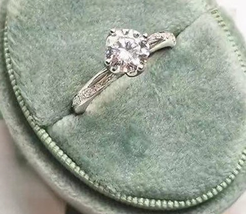 18K Gold Moissanite Flower Ring, Adjustable Open Band, Floral Promise Ring with Certificate