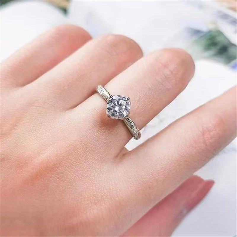 18K Gold Moissanite Flower Ring, Adjustable Open Band, Floral Promise Ring with Certificate