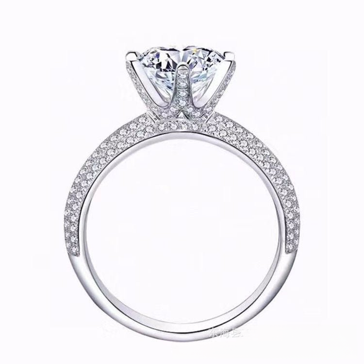 Moissanite Solitaire Ring, Pave Band Engagement Ring, Adjustable Open Style, 1ct-3ct Options
