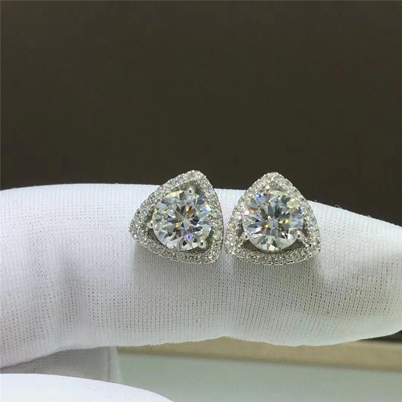 Sparkling Stud Earrings for Women - Radiant, Halo, Bow, Emerald-Cut & Triangle Minimal Earrings