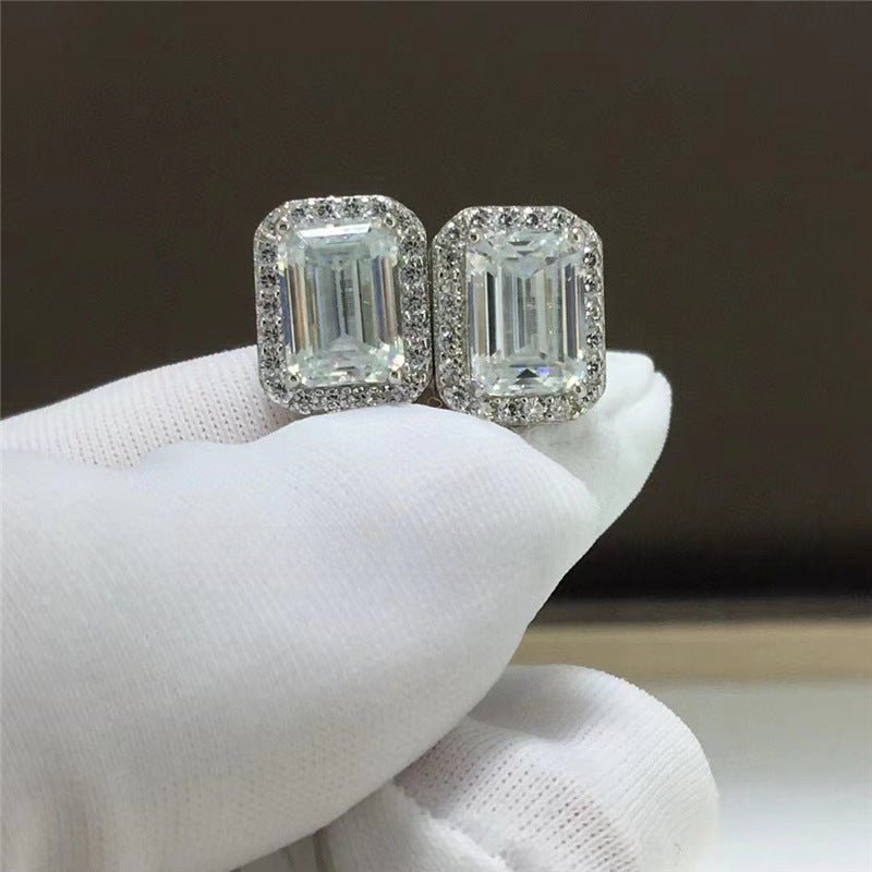 Sparkling Stud Earrings for Women - Radiant, Halo, Bow, Emerald-Cut & Triangle Minimal Earrings