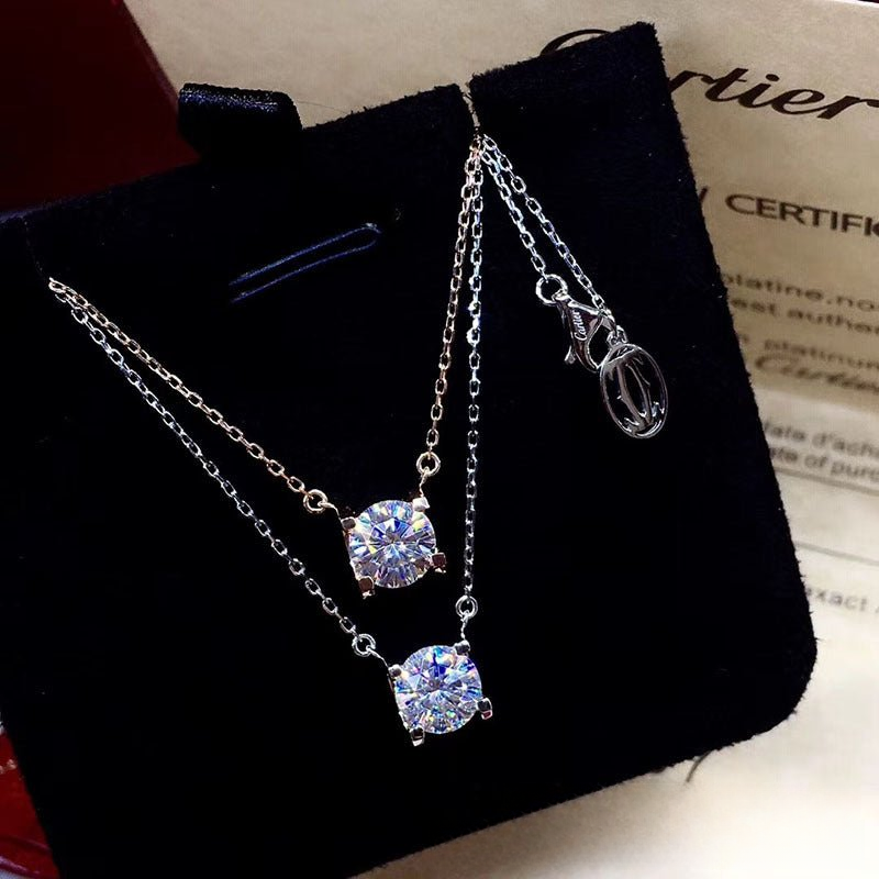 Round Moissanite Solitaire Pendant Necklace