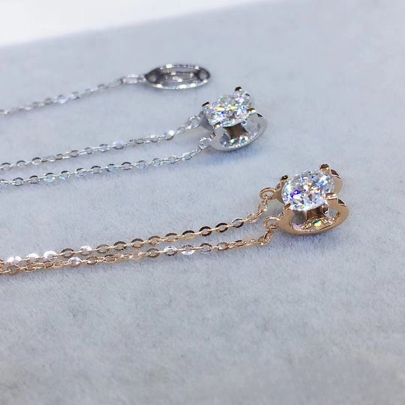 Round Moissanite Solitaire Pendant Necklace