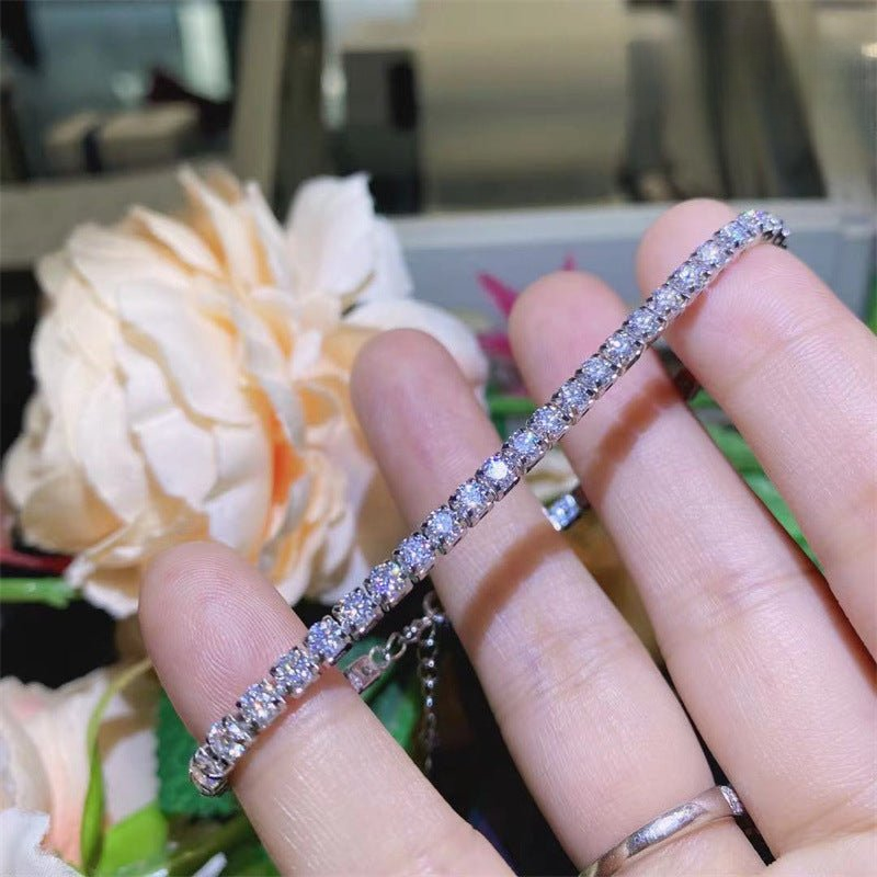 VVS Moissanite Tennis Bracelet, Full-Set Sparkle Bracelet for Women