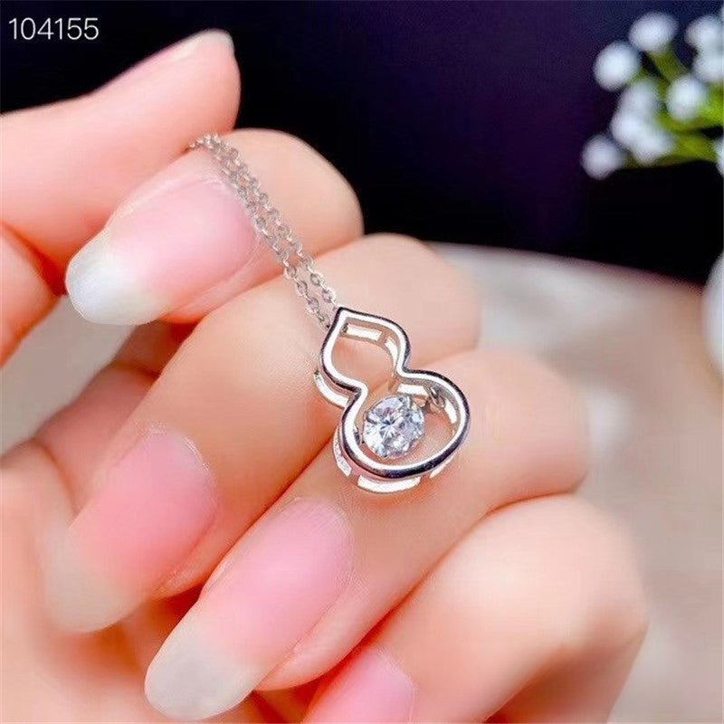 18K Gold Moissanite Pendant Necklace, Dainty Charm Shapes for Daily Wear